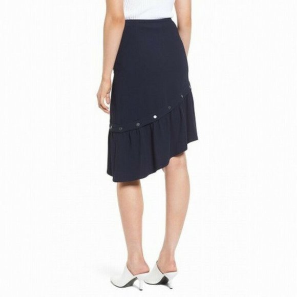 NWT Lewit Nordstrom Asymmetrical Snap Detail Skirt - Picture 3 of 4